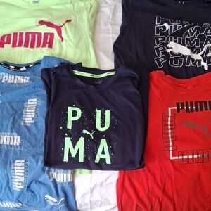 Puma Graphic Tee Bundle in Navy, Red, Blue & Neon Green